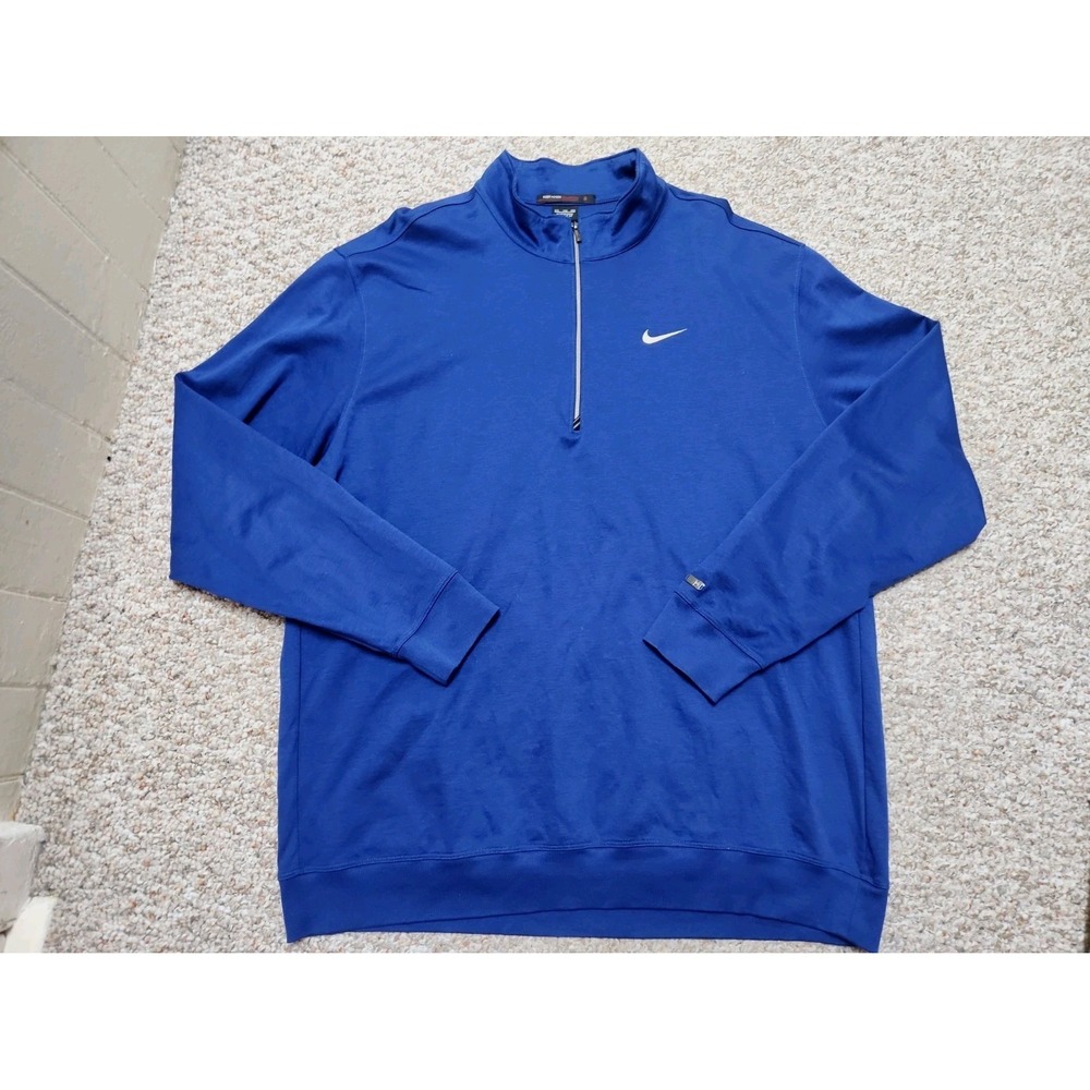 Nike Tiger Woods Collection Men's Blue 1/4 Zip Pullover Shirt Size XXL **